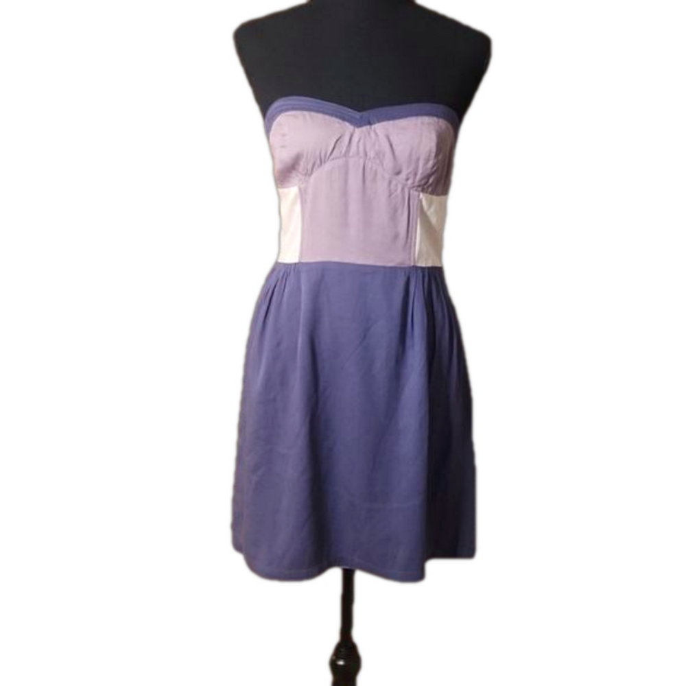Sparkle and Fade colorblock strapless dress